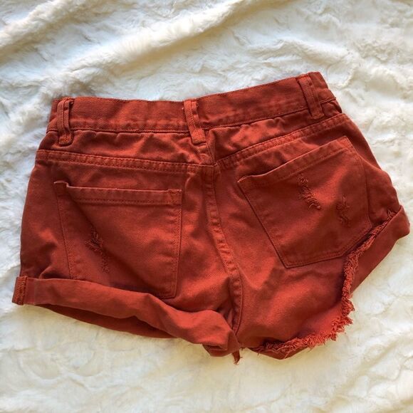Amuse Society Distressed Orange Shorts - Women’s 26 - Picture 7 of 7